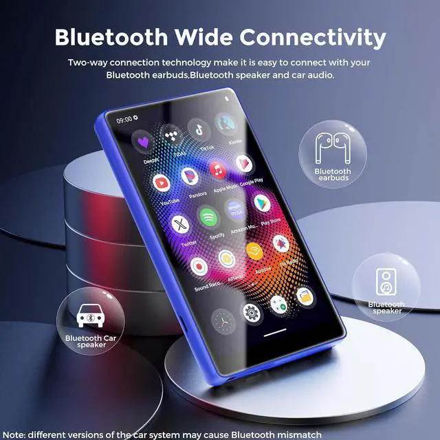 Alt view image 4 of 7 - 128GB MP3 Player with Bluetooth and WiFiMusic Video Player with Spotify Pandora,Amazon Music, 5" Touch Screen Android MP4 MP3 Player for Kids with Audible, YouTube, Spotify Kids,up to 256GB (Blue)