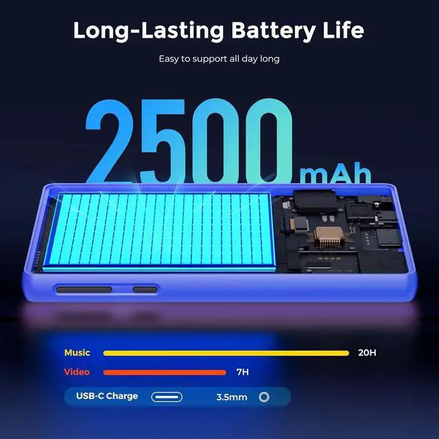 Alt view image 6 of 7 - 128GB MP3 Player with Bluetooth and WiFiMusic Video Player with Spotify Pandora,Amazon Music, 5" Touch Screen Android MP4 MP3 Player for Kids with Audible, YouTube, Spotify Kids,up to 256GB (Blue)