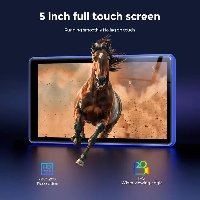 Alt view image 7 of 7 - 128GB MP3 Player with Bluetooth and WiFiMusic Video Player with Spotify Pandora,Amazon Music, 5" Touch Screen Android MP4 MP3 Player for Kids with Audible, YouTube, Spotify Kids,up to 256GB (Blue)