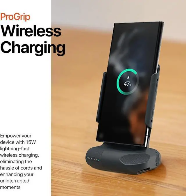 Alt view image 3 of 7 - ProGrip Starter Kit - DSLR Style Mobile Battery Grip - Wireless Shutter Button - Built in Powerbank - Qi Wireless Charging - Freestanding Dock - Tripod Mount - Android and iPhone Camera Grip