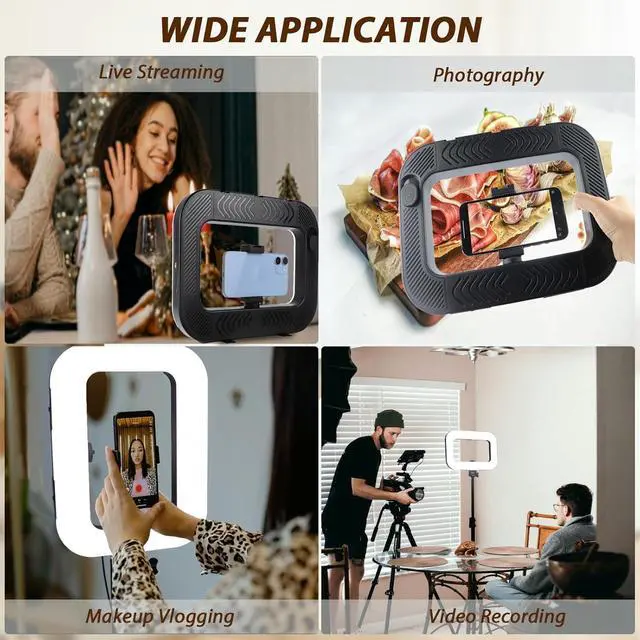 Alt view image 7 of 7 - Smartphone Video Rig with Light, Handheld  Selfie Light Kit, LED Mobile Video Stabilizer with Built-in 8000mAh Battery for Camera, Smartphone, YouTube, TikTok Video Recording, Makeup