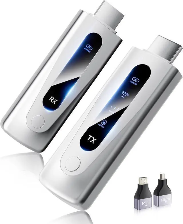 Main image of 2025 Upgraded Wireless HDMI Transmitter and Receiver 328FT/100M LED Display 4K Decode 1080P@60Hz Ultra HD Video Output Plug&Play 5G+2.4G for Video and Audio to Monitor from PC/Projector/TV Box