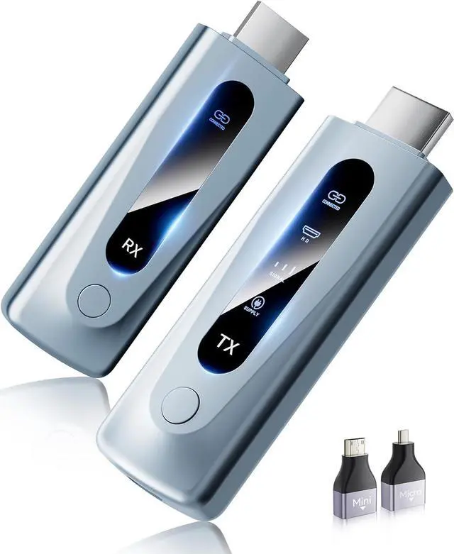 Main image of 2025 Upgraded Wireless HDMI Transmitter and Receiver 328FT/100M Plug & Play Portable 5G+2.4G Wireless HDMI Extender Kit for 4K Decode Input 1080P Output for Audio to Monitor from Laptop/TV Box