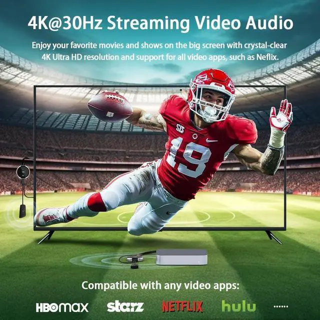 Alt view image 3 of 7 - Wireless HDMI Transmitter and Receiver 4K, Streaming Smooth Media Video/Audio 5G HDMI Wireless Extender for Laptop, Camera, Cable Box, DVD, Phone to Monitor, Projector, HDTV 165FT