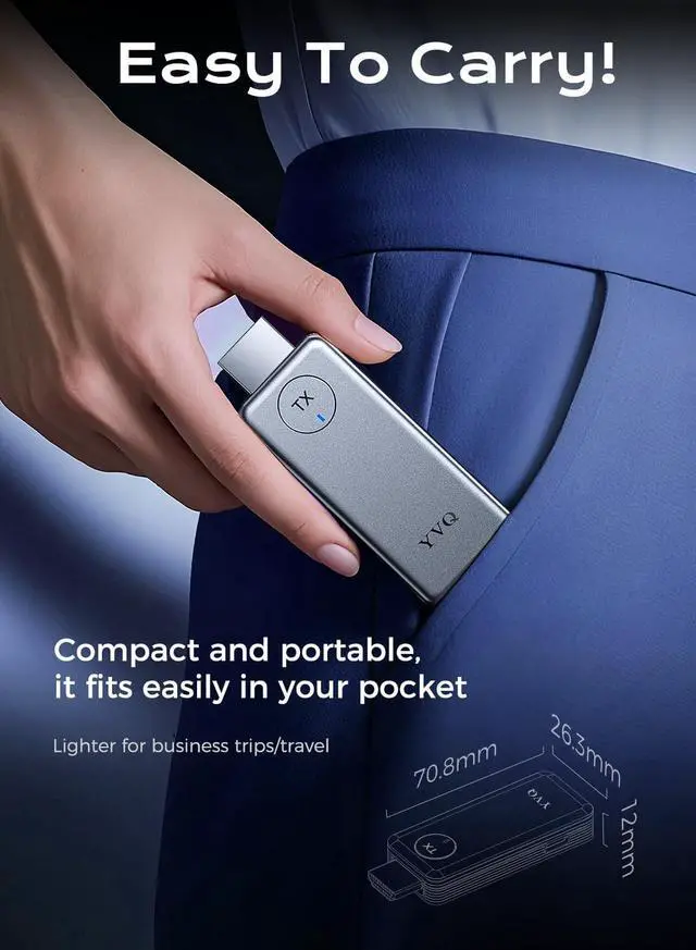 Alt view image 4 of 7 - 2025 Upgraded Wireless HDMI Transmitter and Receiver 164ft/50m,4K Decode 1080P Output,2.4G/5G Plug&Play Portable HDMI Wireless,for Streaming Video and Audio to Monitor from Laptop/TV Box