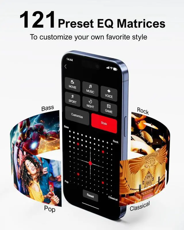 Alt view image 7 of 7 - 7.1ch Soundbar with Wireless Subwoofer, Virtual Surround Sound System for TV, App Control, 410W Peak Power, Sound bar for TV, 4 Wired Surround Speakers, Home Theater Sound System Poseidon D70