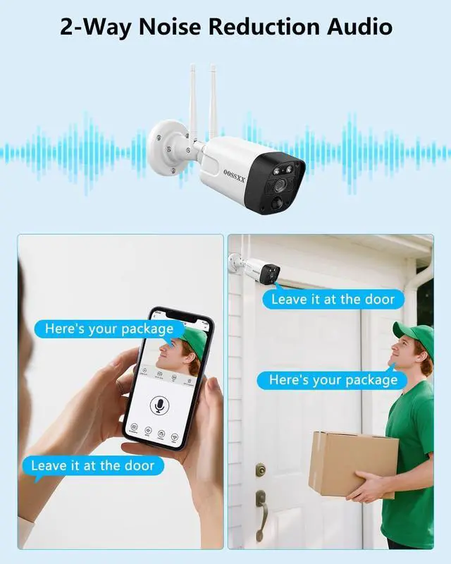 Alt view image 2 of 7 - 2-Way Audio & PIR Detection Dual Antennas Outdoor Wireless Security Camera System 5.5MP Wi-Fi Video Surveillance DVR Recorder System