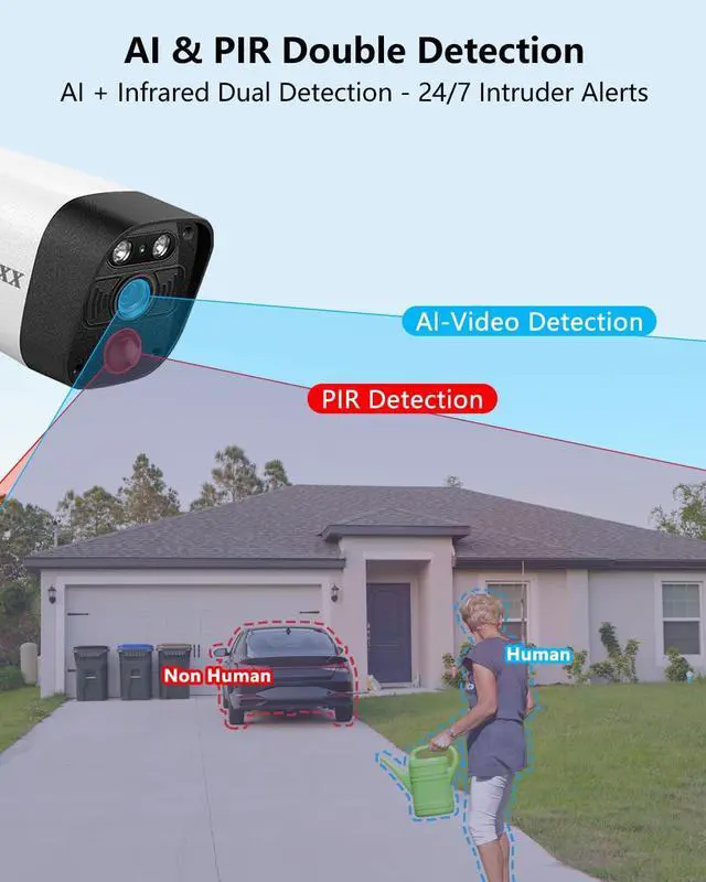 Alt view image 5 of 7 - 2-Way Audio & PIR Detection Dual Antennas Outdoor Wireless Security Camera System 5.5MP Wi-Fi Video Surveillance DVR Recorder System