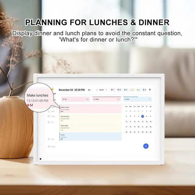 Alt view image 3 of 7 - 10.1 Inch Smart Digital Calendar Planner & Chore Chart, IPS HD Touchscreen Interactive Display for Family Schedules, Streamline Household Organization - Built-in Digital Picture Frames Function