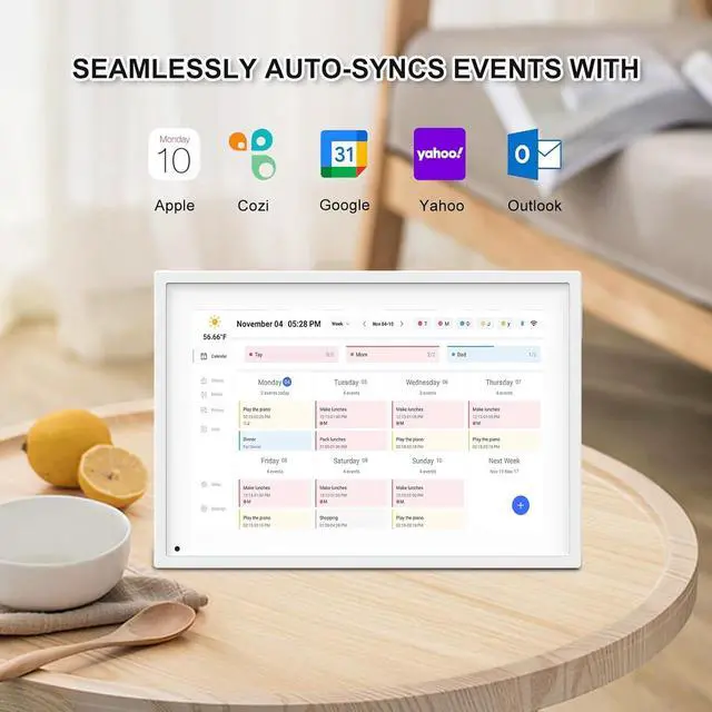 Alt view image 2 of 7 - 10.1 Inch Smart Digital Calendar Planner & Chore Chart, IPS HD Touchscreen Interactive Display for Family Schedules, Streamline Household Organization - Built-in Digital Picture Frames Function