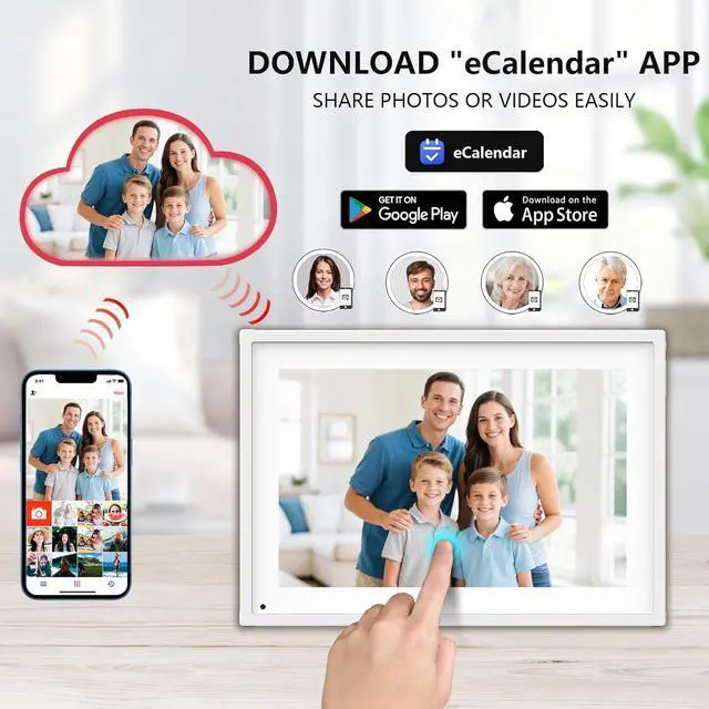 Alt view image 6 of 7 - 10.1 Inch Smart Digital Calendar Planner & Chore Chart, IPS HD Touchscreen Interactive Display for Family Schedules, Streamline Household Organization - Built-in Digital Picture Frames Function