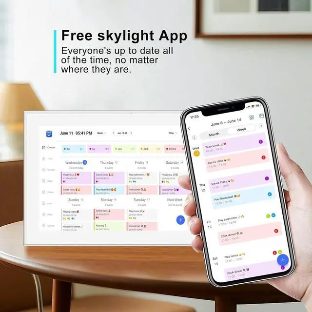 Alt view image 4 of 7 - 15.6 inch Smart WiFi Digital Calendar & Chore Chart, 1920x1080 FHD IPS Touch Screen Display for Family Planner, Smart Light Sensor, Wall-Mounted, Share Moments Instantly from Anywhere