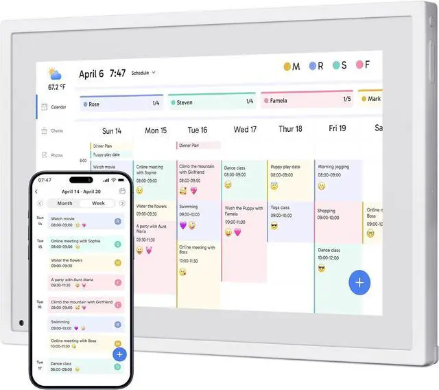 Main image of 10.1 inch Digital Calendar Chore Chart  Interactive Touchscreen, Smart Family Planner, Hearth Display Desk Seamless Scheduling by DT