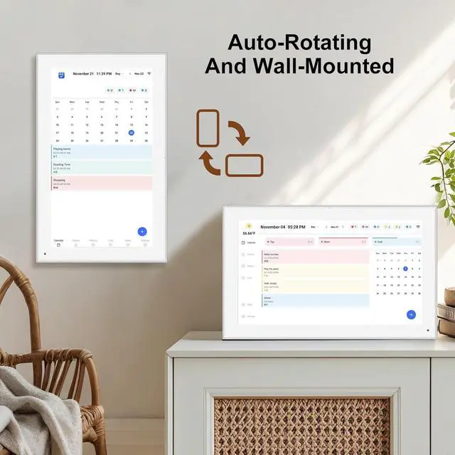Alt view image 7 of 7 - 15.6 inch Smart WiFi Digital Calendar & Chore Chart, 1920x1080 FHD IPS Touch Screen Display for Family Planner, Smart Light Sensor, Wall-Mounted, Share Moments Instantly from Anywhere