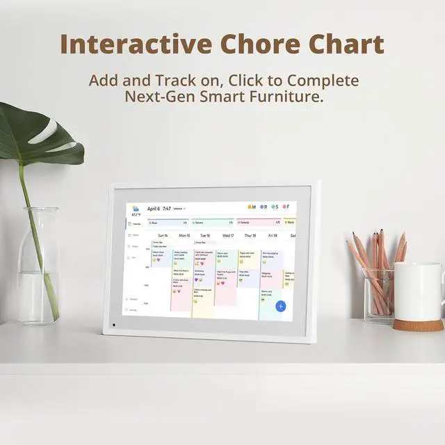Alt view image 3 of 7 - 10.1 inch Digital Calendar Chore Chart  Interactive Touchscreen, Smart Family Planner, Hearth Display Desk Seamless Scheduling by DT