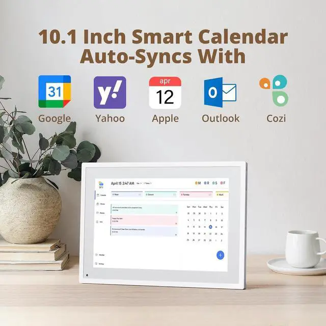 Alt view image 2 of 7 - 10.1 inch Digital Calendar Chore Chart  Interactive Touchscreen, Smart Family Planner, Hearth Display Desk Seamless Scheduling by DT