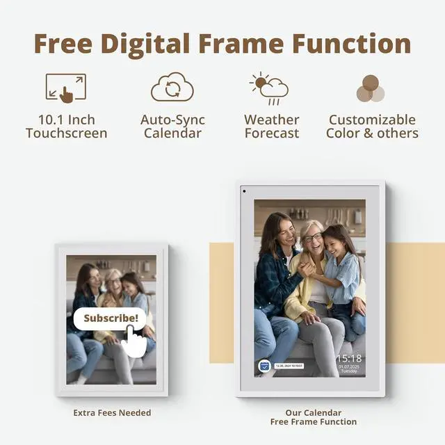 Alt view image 6 of 7 - 10.1 inch Digital Calendar Chore Chart  Interactive Touchscreen, Smart Family Planner, Hearth Display Desk Seamless Scheduling by DT