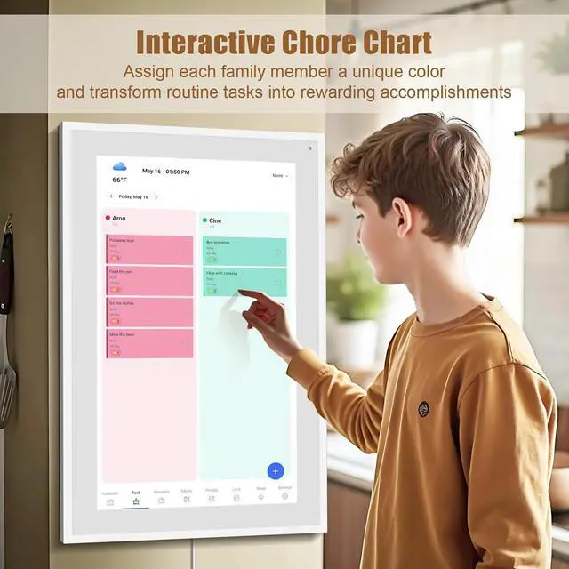 Alt view image 4 of 7 - Smart Digital Calendar: 21.5-Inch Electronic Wall Calendars & Chore Chart, Full HD Interactive Touchscreen Display for Family Schedules Planner,Seamless Scheduling/Organizing-Wall/Desk Mountable