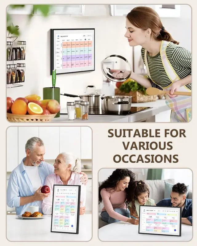 Alt view image 6 of 7 - Digital Calendar, 15.6inch Smart WiFi Digital Calendar&Chore Chart, 1920 * 1080 IPS Touch Screen HD Display for Family Schedules, Wall-Mounted, Share Moments Instantly from Anywhere
