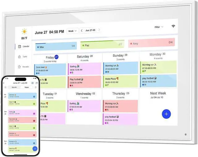 Main image of Digital Calendar, 15.6 Inch Smart Digital Calendar & Chore Chart, HD Interactive Touchscreen Display for Family Schedules, Wall-Mounted, Share Moments Instantly from Anywhere