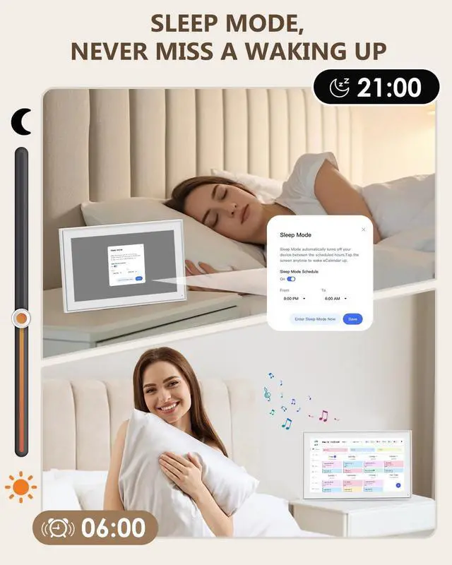 Alt view image 4 of 7 - Digital Calendar, 15.6 Inch Smart Digital Calendar & Chore Chart, HD Interactive Touchscreen Display for Family Schedules, Wall-Mounted, Share Moments Instantly from Anywhere