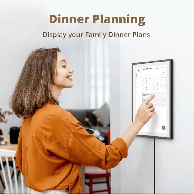 Alt view image 4 of 7 - 15.6" Digital Calendar Chore Chart  1080P Full HD Interactive Touchscreen, Smart Family Planner, Hearth Display Digital Calendar Wall & Desk Mountable for Seamless Scheduling Black