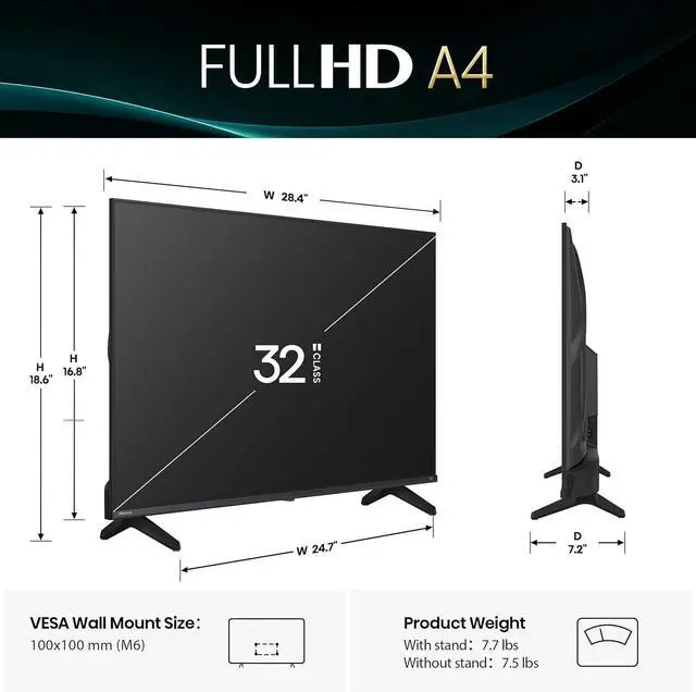 Alt view image 3 of 7 - 32-Inch Class A4 Series FHD 1080p Smart Fire TV (32A4NF, 2025 Model) - DTS Virtual: X, Slim Bezel Design, Alexa Built in