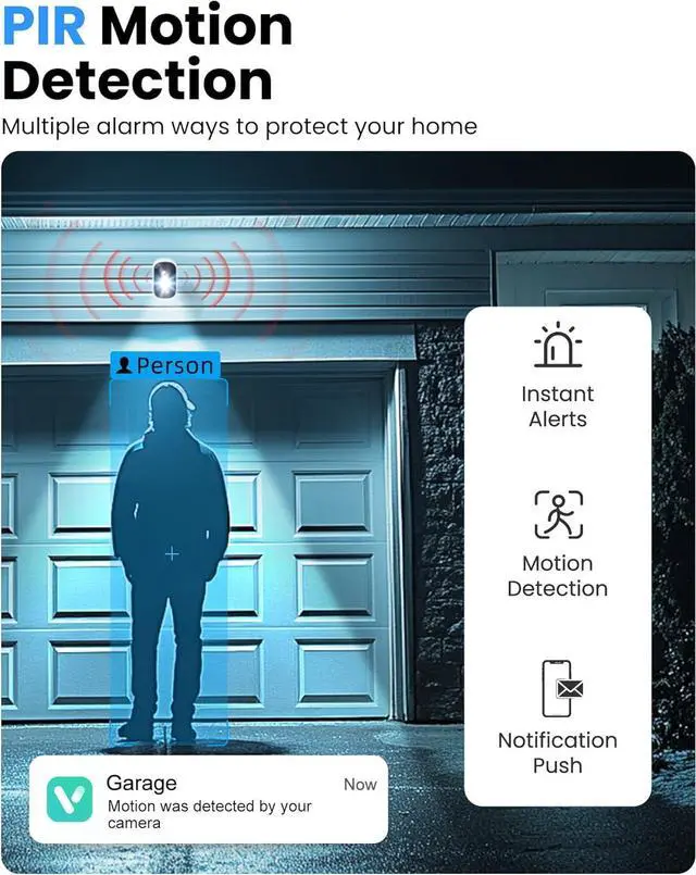 Alt view image 4 of 7 - Outdoor Security Camera Wireless, 2K Battery Powered WiFi Cameras for Home Security with AI Motion Detection, Color Night Vision, Siren Alarm, 2-Way Talk, IP66 Waterproof, Cloud/SD Storage (4 Pack)