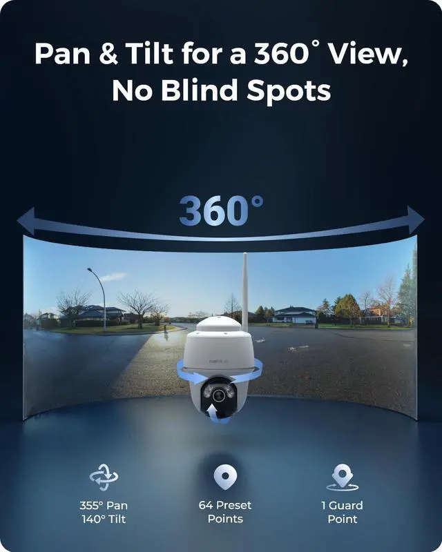 Alt view image 3 of 7 - 4K Solar Security Camera Outdoor, Encrypted Local Storage Camera System, 360° Pan Tilt, Smart Detection, No Monthly Fee, Home Hub with 4X PT Ultra + Solar Panel