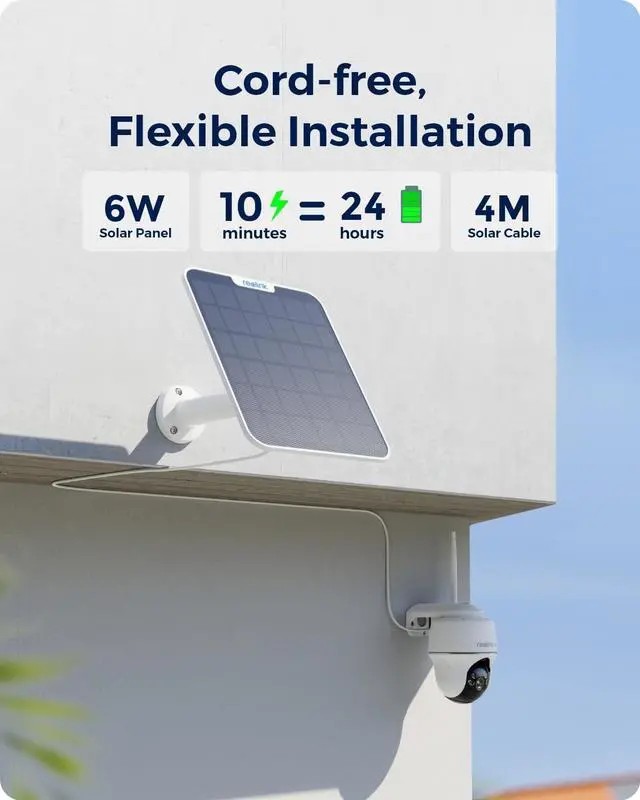 Alt view image 4 of 7 - 4K Solar Security Camera Outdoor, Encrypted Local Storage Camera System, 360° Pan Tilt, Smart Detection, No Monthly Fee, Home Hub with 4X PT Ultra + Solar Panel