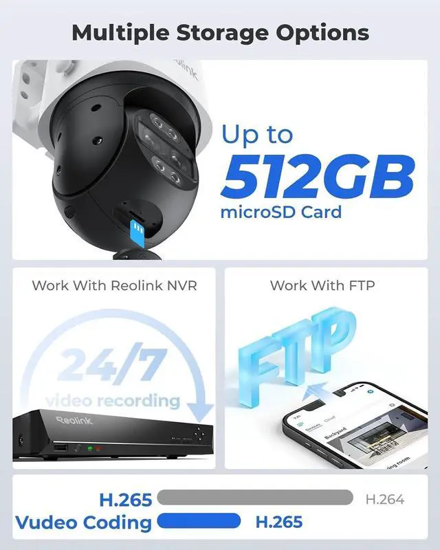 Alt view image 6 of 7 - 4K Wired WiFi Outdoor Security Camera, 8MP Dual Lens, 360 PTZ Camera, Auto Tracking, 2.4/5GHz Wi-Fi Smart PersoVehicle/Animal Detection, 6X Hybrid Zoom, Color Night Vision, TrackMix WiFi