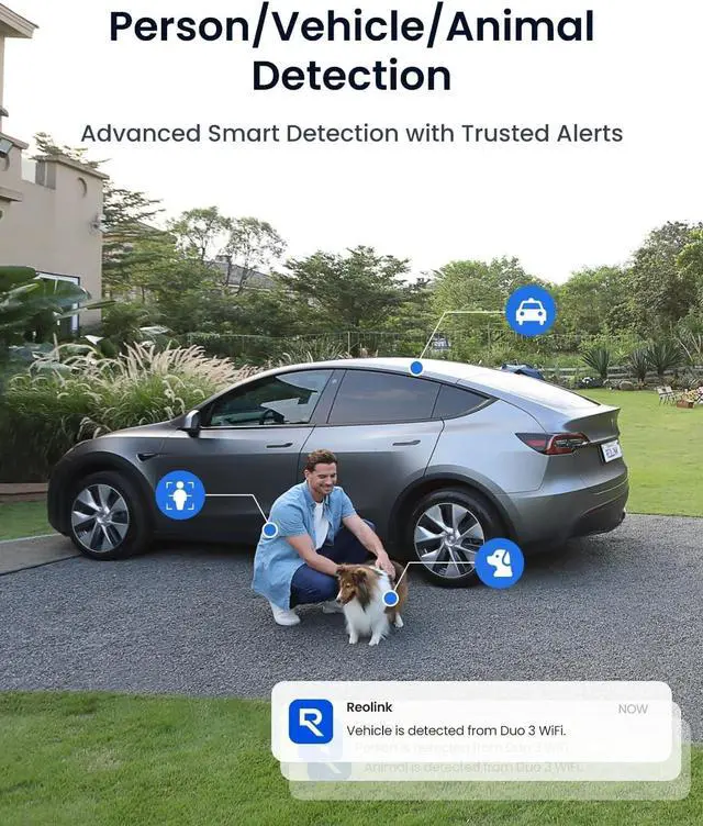 Alt view image 7 of 7 - REOLINK 16MP WiFi Security Camera Outdoor, 180° Ultra-Wide Angle, Duo 3 WiFi, 2.4/5GHz Wi-Fi 6, Smart Detection, Color Night Vision, Two-Way Talk, IP67, Up to 512GB Storage, Plug-in Power (12V/2A)