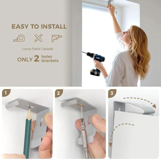 Alt view image 6 of 7 - Motorized Blinds with Remote, 100% Blackout Smart Blinds, Motorized Shades, Automatic Blinds for Windows, Electric Blinds Work with Alexa Google and Homekit (Light Chaser-Perla Bianca BO)