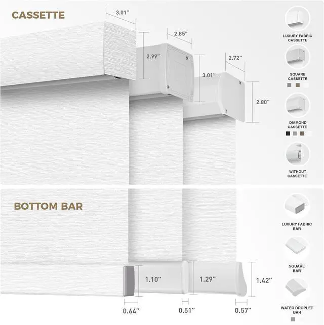 Alt view image 5 of 7 - Motorized Blinds with Remote, 100% Blackout Smart Blinds, Motorized Shades, Automatic Blinds for Windows, Electric Blinds Work with Alexa Google and Homekit (Light Chaser-Perla Bianca BO)