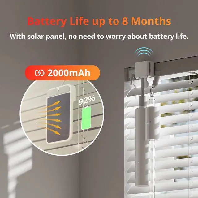 Alt view image 2 of 7 - Smart Electric Motorized Blinds Kit - 3Pack with 2.4G WiFi Remote Control, Solar Powered, Compatible with Alexa, Google Home and Siri, Light Sensing Control, Unlimited Group Control