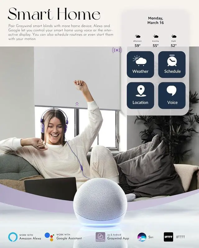 Alt view image 2 of 7 - Motorized Roller Shade Work with Alexa Google 100% Blackout Rechargeable Smart Blinds Remote Control Battery Motor Cordless Window Shades, Customized Size (Matt Black)