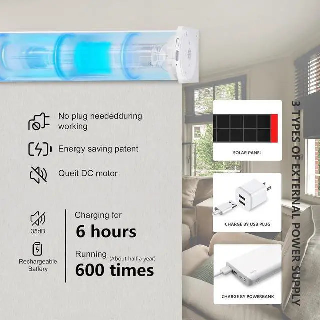 Alt view image 5 of 7 - Bnox Motorized Blinds with Remote,100% Blackout Smart Roller Blinds Compatible with Apple Homekit Google Home and Alexa Via HUB,and Customized