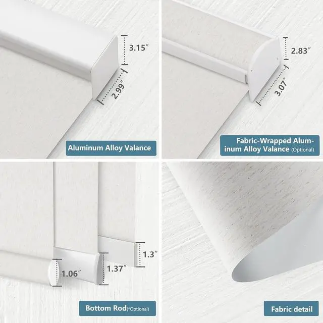 Alt view image 6 of 7 - Bnox Motorized Blinds with Remote,100% Blackout Smart Roller Blinds Compatible with Apple Homekit Google Home and Alexa Via HUB,and Customized