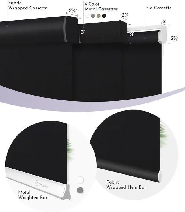 Alt view image 6 of 7 - Motorized Roller Shade Work with Alexa Google 100% Blackout Rechargeable Smart Blinds Remote Control Battery Motor Cordless Window Shades, Customized Size (Matt Black)