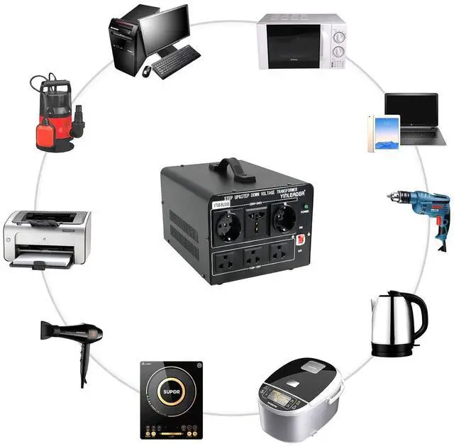 Alt view image 3 of 7 - 3000W Voltage Converter Transformer(110V to 220V,220V to 110V) Step Up/Down Converter 110/120 Volt - 220/240 Volt w/US Standard Power Cord,Circuit Breaker Protection (VTUS-EU3000)