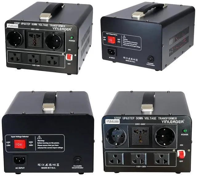 Alt view image 7 of 7 - 3000W Voltage Converter Transformer(110V to 220V,220V to 110V) Step Up/Down Converter 110/120 Volt - 220/240 Volt w/US Standard Power Cord,Circuit Breaker Protection (VTUS-EU3000)