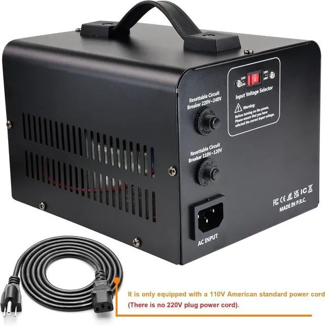 Alt view image 4 of 6 - 1000W 110V to 220V EU Voltage Converter Transformer Step Up/Down Converter 110/120 Volt - 220/230/240 Volt w/US Power Cord(NO 220V Power Cord)