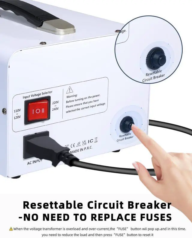 Alt view image 6 of 7 - 3000W Voltage Transformer Power Converter Step Up 110V to 220V, Step Down 220V to 110V, 110/120 Volt - 220/240 Volt