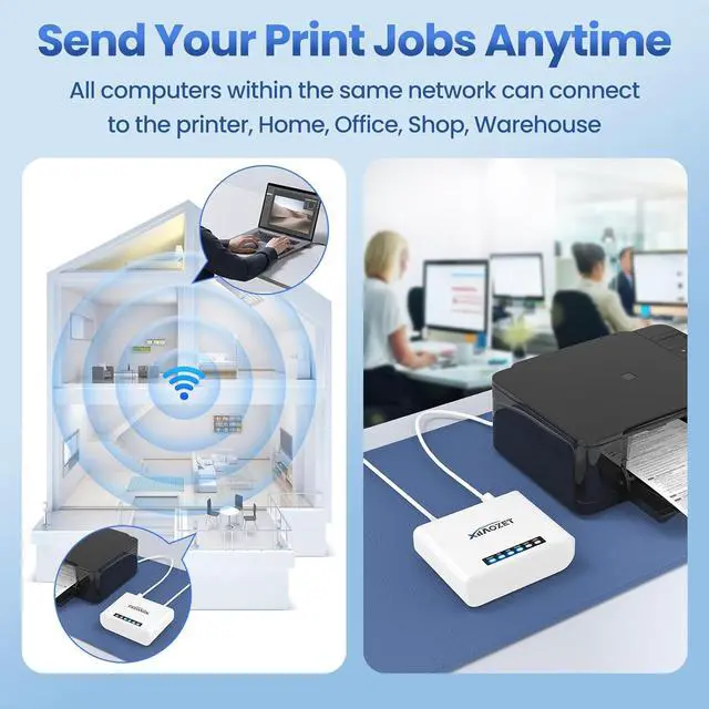 Alt view image 5 of 6 - Wireless USB Server and Print Server, Share a USB Device (Printer, Scanner or More) Over LAN via Ethernet or WiFi Network  Easy Setup (LK100EW)