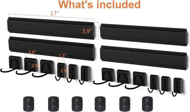 Alt view image 5 of 7 - Bike Storage Rack 68 inch with Bike Tire Wall Protectors Wall Mount Garage Bike Hanger for 6 Bikes Adjustable Bike Hooks for Home indoor Holds Up to 500lbs(6 bike hooks + 6 bike accessory hooks)