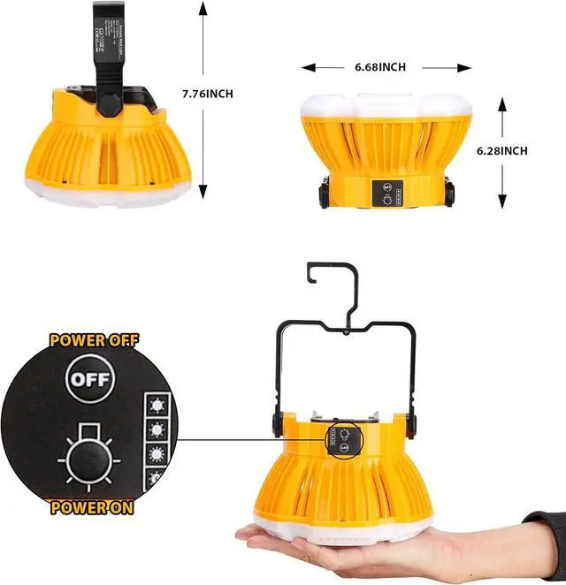 Alt view image 5 of 7 - 2400LM LED Camping Lantern for Dewalt 20V MAX Lithium Battery, 24W LED Work Light for Car Repairing , Camping, Emergency and Hurricane, Hiking, Fishing