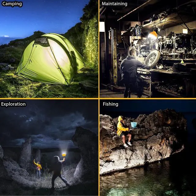 Alt view image 7 of 7 - 2400LM LED Camping Lantern for Dewalt 20V MAX Lithium Battery, 24W LED Work Light for Car Repairing , Camping, Emergency and Hurricane, Hiking, Fishing