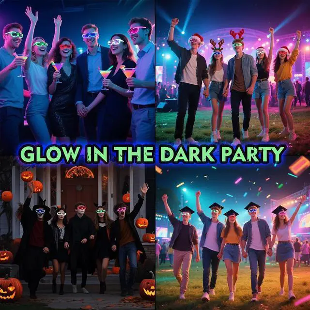 Alt view image 5 of 7 - 70 ks LED Glasses 5 neon color 3 Light Modes Glow Sticks Light Up Glasses,Glow In The Dark Py Supplies Favors for Kids Adults Flashing toy fit Valentine's Day Easter Christmas Halloween Birthday