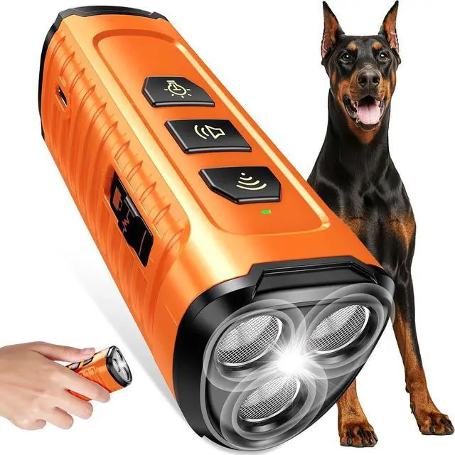 Main image of Dog Bark Deterrent Device 3X Anti Barking Device for Dogs, 5 Modes Stop Neighbors Dog Barks No More Safe for All Dogs 50FT Bark Control Indoor Outdoor with Flashlight,Rechargeable Training Device