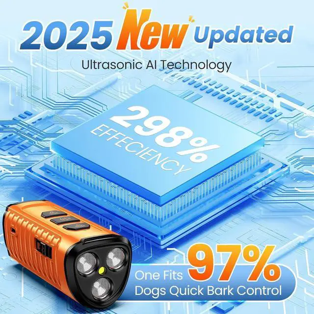 Alt view image 3 of 7 - Dog Bark Deterrent Device 3X Anti Barking Device for Dogs, 5 Modes Stop Neighbors Dog Barks No More Safe for All Dogs 50FT Bark Control Indoor Outdoor with Flashlight,Rechargeable Training Device
